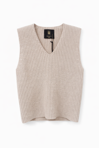 MILIO MILANO RIBBED VNECK VEST TOP