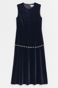 MADISON YOUNG PEARL DETAIL VELVET JUMPER