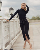 ELLIE MAKIR STRUCTURED ZIP MIDI SKIRT