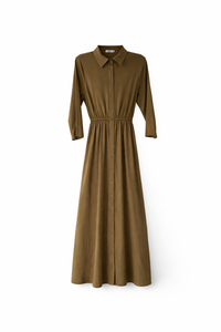 KUO GATHERED WAIST SHIRTDRESS