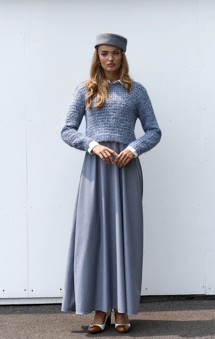 NOIR ALINE MAXI DRESS W FOLD DOWN COLLAR