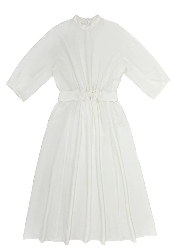UNAYA ALLANA HIGH NECK DRESS W LONG SLEEVES AND DEFINED WAIST W BELT