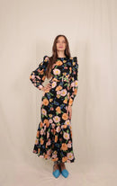 BYRD ANASTASIA FLORAL BELTED DRESS
