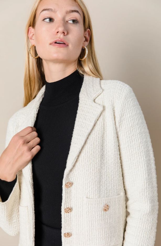 APPARALEL CROPPED KNIT BLAZER