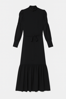 ALEXIS ROE CHIFFON RUCHED SLEEVE DROP RUFFLE DRESS