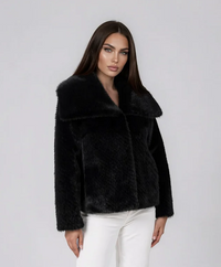 LOVE TOKEN ASHA STRIPED FUR COAT