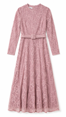 ATUTUED LACE MIDI DRESS
