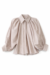 BARELLI STRIPED BLOUSE W PUFF SLEEVES