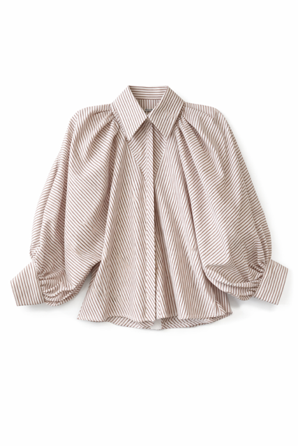 BARELLI STRIPED BLOUSE W PUFF SLEEVES
