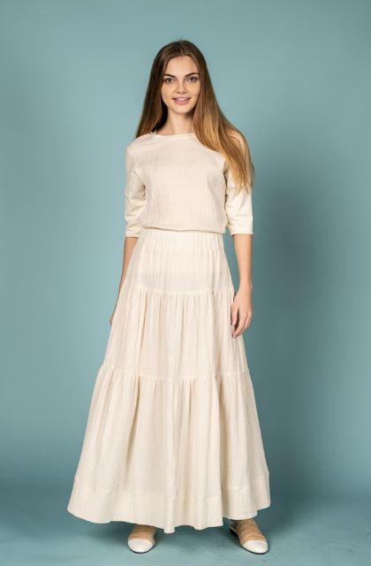 BASIX BUBBLE GAUZE MAXI SKIRT