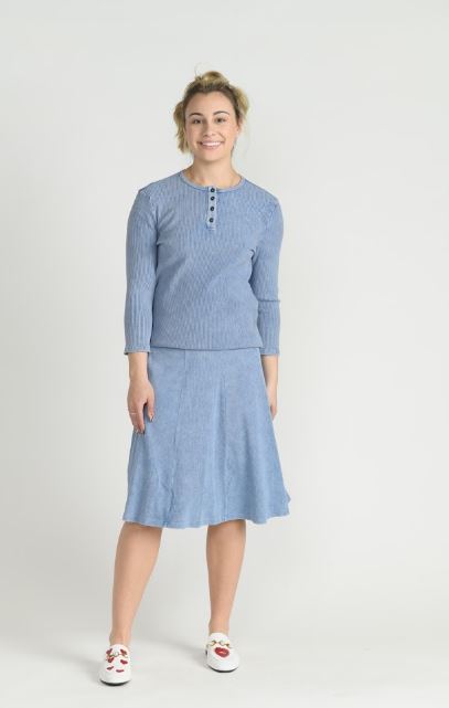 BASIX RIBBED FRONT HENLEY