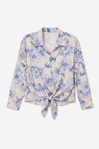 MILIO MILANO SHARON TIE FRONT TOP SET W MATCHING SKIRT