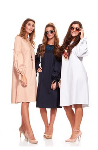 BELLA DONNA BOW SLEEVE POPLIN DRESS