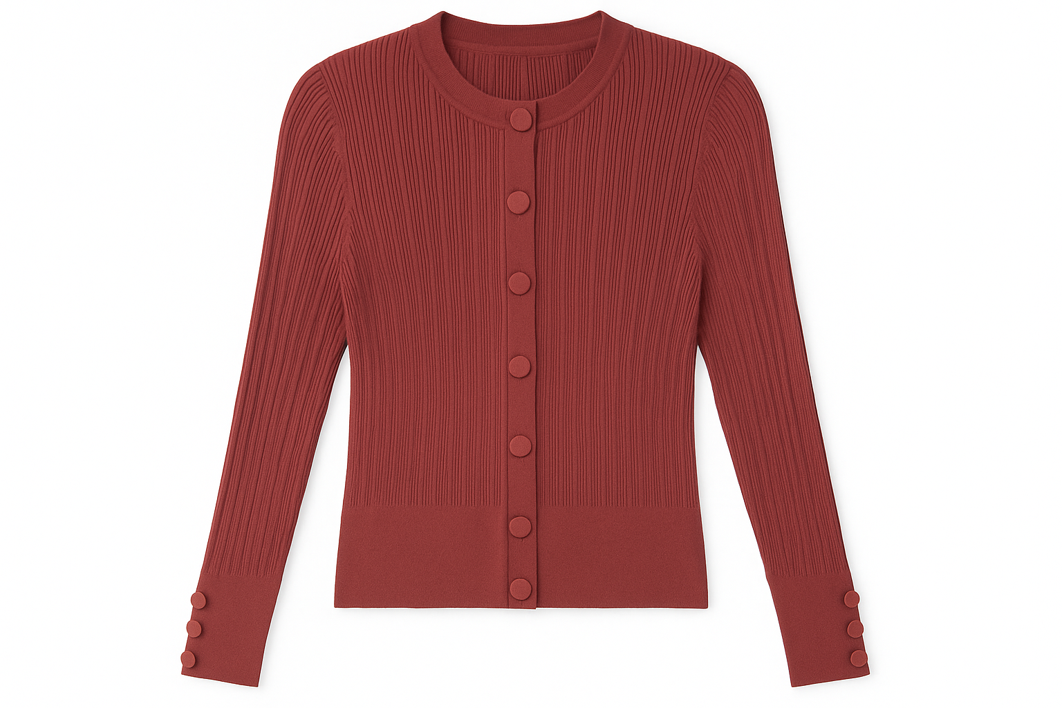 CONCEPT Ribbed Knit Cardigan With Snap Placket