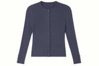 CONCEPT Ribbed Knit Cardigan With Snap Placket