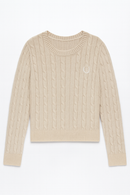 CONCEPT Cable Knit Crewneck with Embroidery Logo