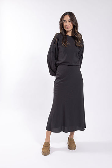 BLACK Basic A-Line Skirt