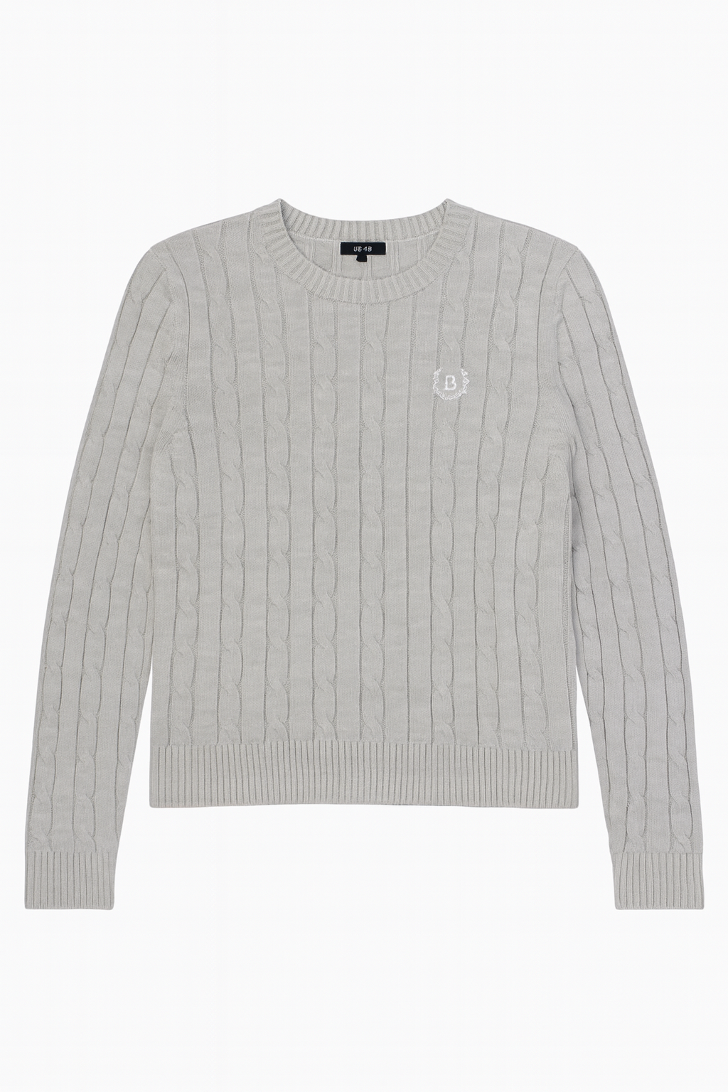CONCEPT Cable Knit Crewneck with Embroidery Logo
