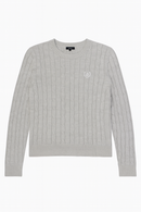 CONCEPT Cable Knit Crewneck with Embroidery Logo