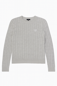 CONCEPT Cable Knit Crewneck with Embroidery Logo