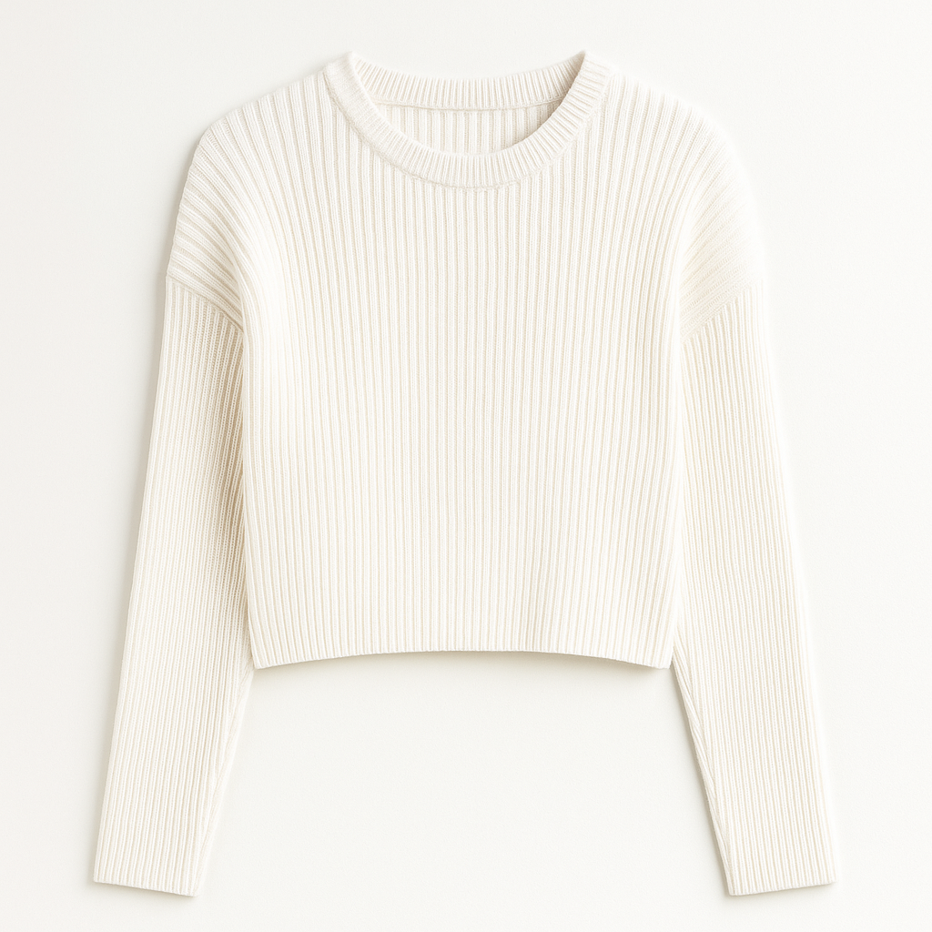 CONCEPT Cropped Ribbed Knit Sweater