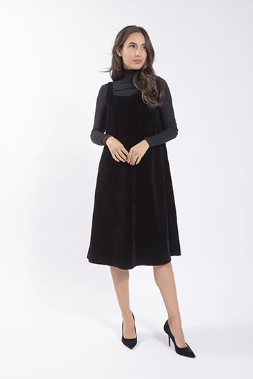 BLACK Velvet Square Neck Jumper