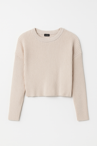 CONCEPT Cropped Ribbed Knit Sweater