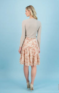 BLISS FLORAL TIERED SKIRT CHIFFON