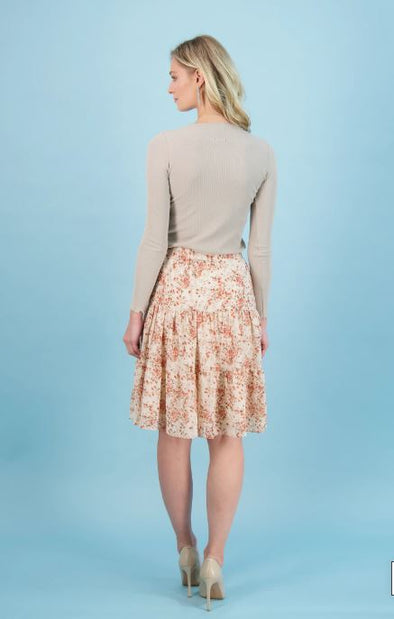 BLISS FLORAL TIERED SKIRT CHIFFON
