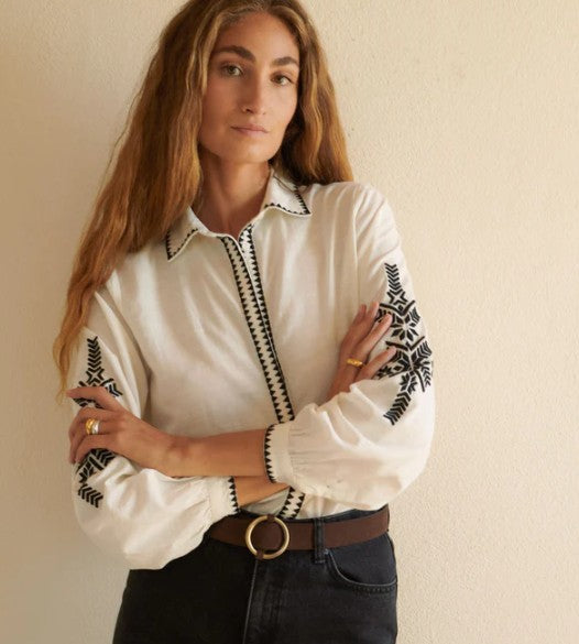 SONMER EMBROIDERED LISA BUTTONDOWN TOP
