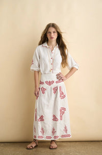 SONMER LEONOR EMBROIDERED SLEEVE BLOUSE