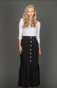 MADISON & PARK FRONT BUTTONDOWN LINEN SKIRT