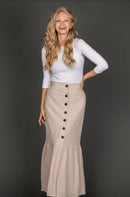 MADISON & PARK FRONT BUTTONDOWN LINEN SKIRT