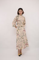 BYRD FLORAL PRINT SKIRT  W BIRD MOTIFS