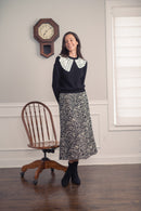 BEIGE KNIT COLLAR SWEATER