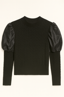 ERMANNA KNIT TOP W PUFF SLEEVE