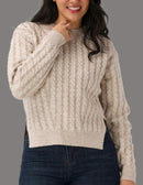 THE NORMAL BRAND CABLE KNIT SPLITSIDE SWEATER