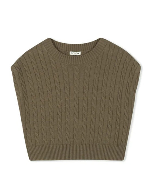 POINT CABLE KNIT VEST
