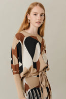 APPARALEL CAMO PRINT KNIT DOLMAN TOP