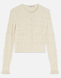 SCOTCH & SODA SMOCK STITCH CREW NECK CARDIGAN