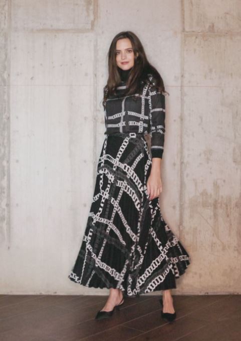 PASHMINA CHAIN PRINTED MAXI SKIRT