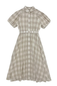 UNAYA CHARLOTTE PLAID DRESS AND CINCHED WAIST