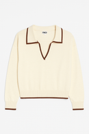 FRNCH COLORBLOCK SOFT COLLARED TOP