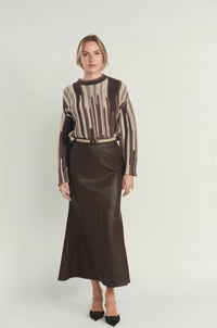 ELLIE MAKIR LEATHER SKIRT
