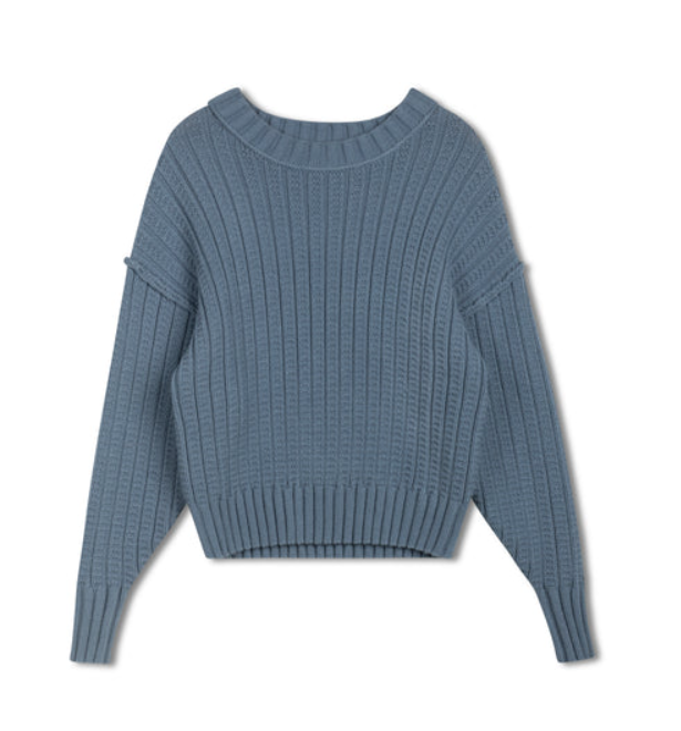 POINT CHUNKY CREW SWEATER
