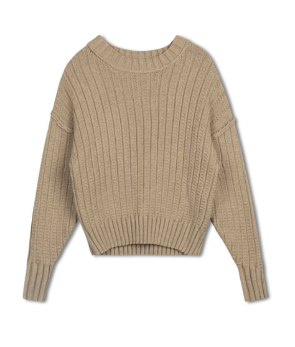 POINT CHUNKY CREW SWEATER
