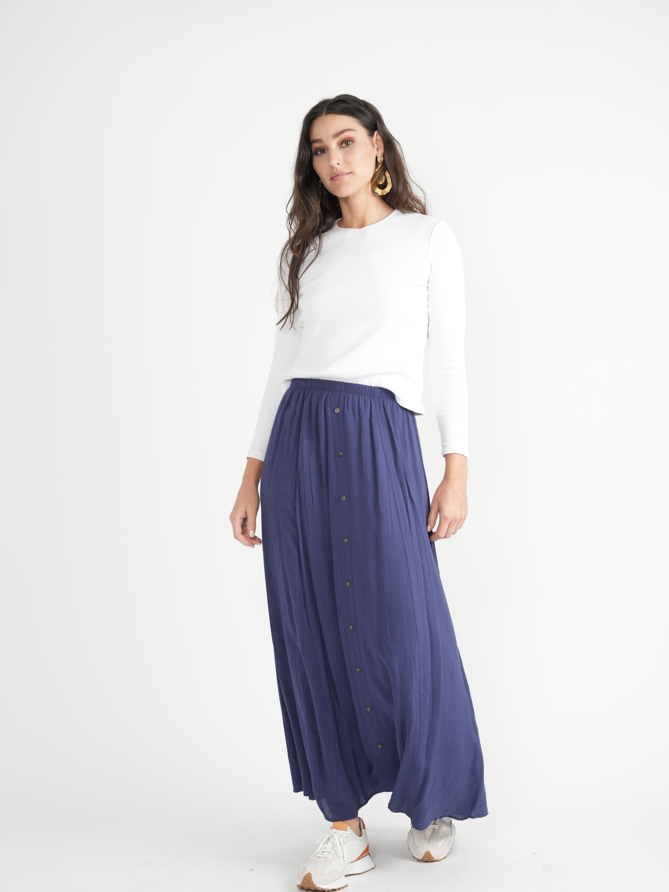 MAXMRKT FAUX BUTTONDOWN LIGHTWEIGHT SKIRT