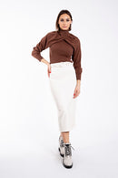 CONCEPT CROSSOVER TURTLENECK KNIT SWEATER