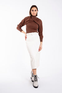 CONCEPT CROSSOVER TURTLENECK KNIT SWEATER