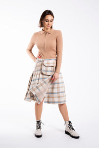CONCEPT ZIP FRONT RIBBED SWEATER